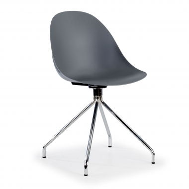 chaise de reunion gris base pyramide plastique sans accoudoirs 1