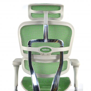 chaise ergonomique blanc vert structure blanche rouge maille accoudoirs reglables 5d appui tete 8