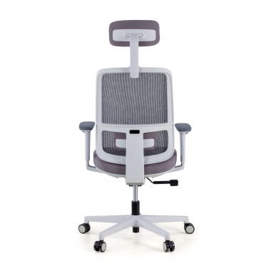 chaise de bureau blanc gris kaito maille accoudoirs mobiles appui tete 7
