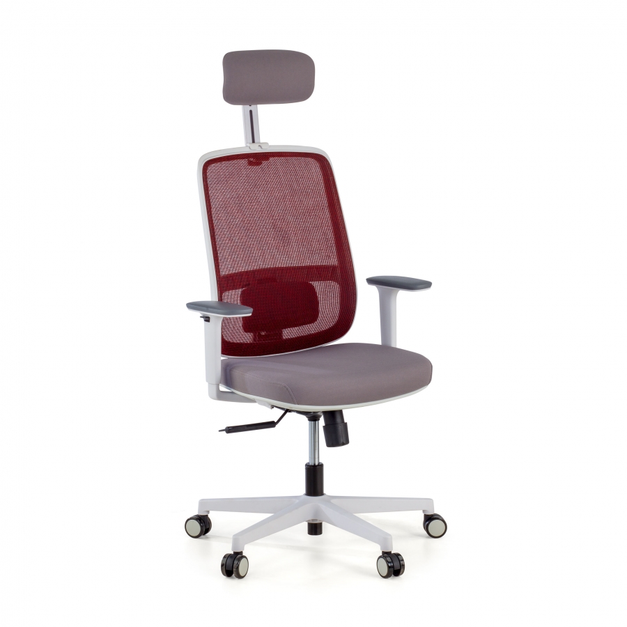 Chaise de Bureau Ergonomique Kaito white avec appuie-tête