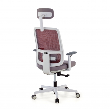 Chaise de Bureau Ergonomique Kaito white avec appuie-tête