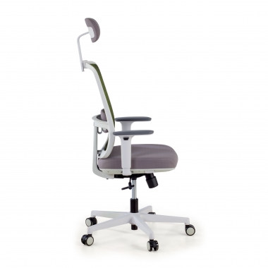 chaise de bureau blanc vert kaito maille accoudoirs mobiles appui tete 4