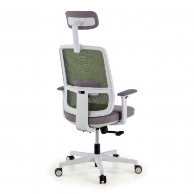 chaise de bureau blanc vert kaito maille accoudoirs mobiles appui tete 6