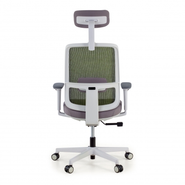 chaise de bureau blanc vert kaito maille accoudoirs mobiles appui tete 7