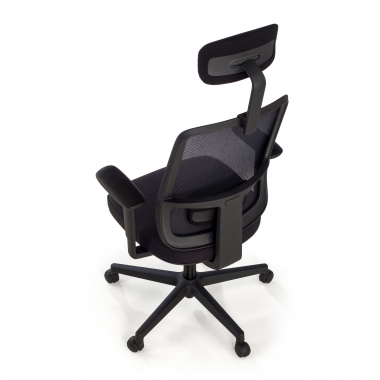 chaise de bureau noir structure noire appui tete maille accoudoirs reglables 1d soutien lombaire appui tete 8