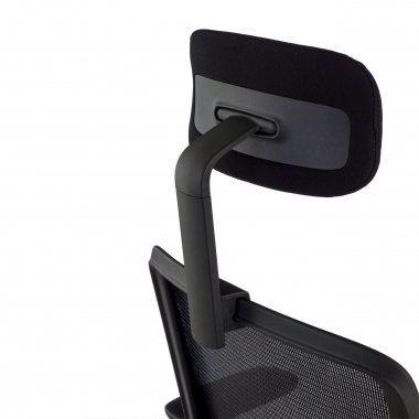 chaise de bureau noir structure noire appui tete maille accoudoirs reglables 1d soutien lombaire appui tete 10