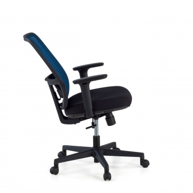 chaise de bureau bleu structure noire maille accoudoirs reglables 1d soutien lombaire 5