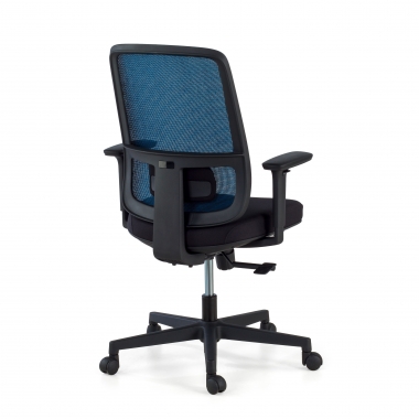 chaise de bureau bleu structure noire maille accoudoirs reglables 1d soutien lombaire 6