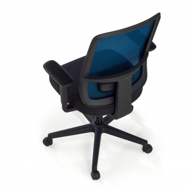 chaise de bureau bleu structure noire maille accoudoirs reglables 1d soutien lombaire 8