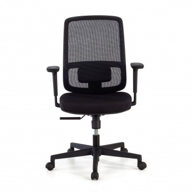 chaise de bureau noir structure noire maille accoudoirs reglables 1d soutien lombaire 3