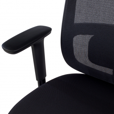 chaise de bureau noir structure noire maille accoudoirs reglables 1d soutien lombaire 10