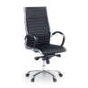 Fauteuil de direction Arkansas, cadre chromé, cuir véritable