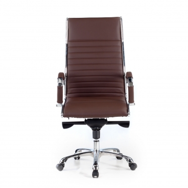fauteuil de bureau marron cuir naturel cuir authentique accoudoirs rembourres 3