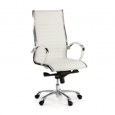 fauteuil de bureau blanc cuir naturel cuir authentique accoudoirs rembourres 1