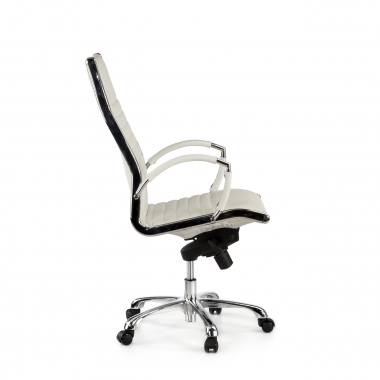 fauteuil de bureau blanc cuir naturel cuir authentique accoudoirs rembourres 5