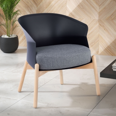chaise salle d attente noir pattes en metal tissu sans accoudoirs 2