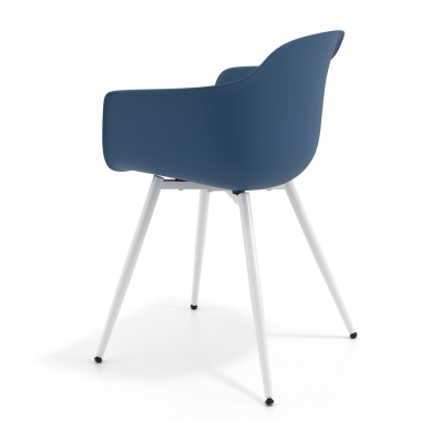 chaise de conference bleu 4 pattes plastique accoudoirs fixes 6