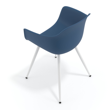 chaise de conference bleu 4 pattes plastique accoudoirs fixes 7