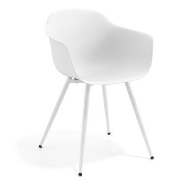 chaise de conference blanc blanc 4 pattes plastique accoudoirs fixes 1