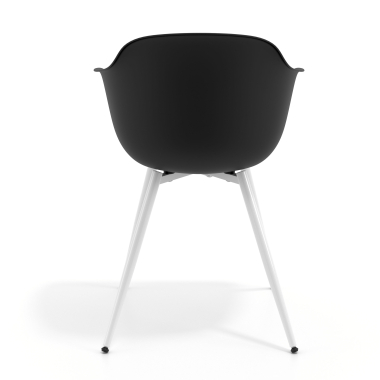 chaise de conference blanc noir 4 pattes plastique accoudoirs fixes 5