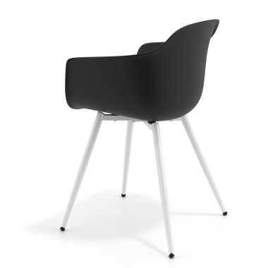 chaise de conference blanc noir 4 pattes plastique accoudoirs fixes 6