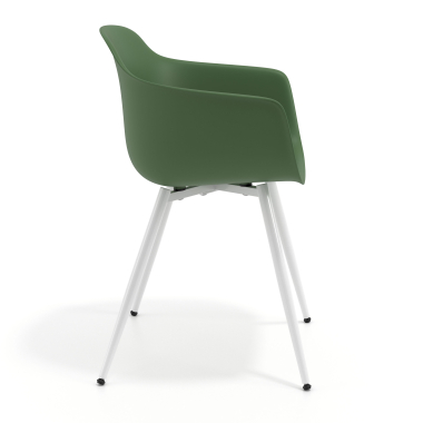 chaise de conference blanc vert 4 pattes plastique accoudoirs fixes 4