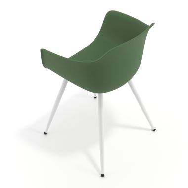 chaise de conference blanc vert 4 pattes plastique accoudoirs fixes 7