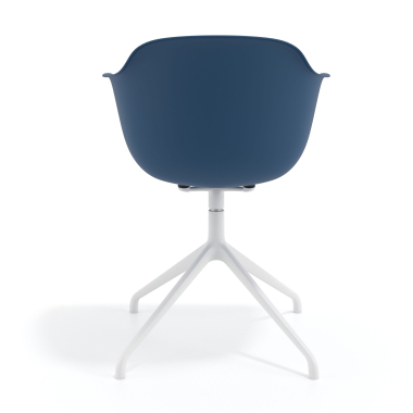 chaise de reunion blanc bleu base pyramide plastique accoudoirs fixes 5