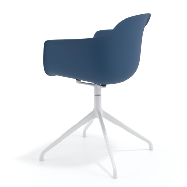 chaise de reunion blanc bleu base pyramide plastique accoudoirs fixes 6