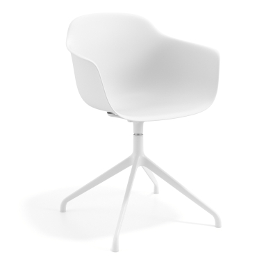 chaise de reunion blanc blanc base pyramide plastique accoudoirs fixes 1