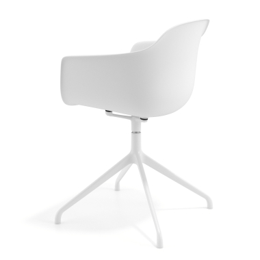 chaise de reunion blanc blanc base pyramide plastique accoudoirs fixes 6