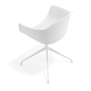 chaise de reunion blanc blanc base pyramide plastique accoudoirs fixes 7