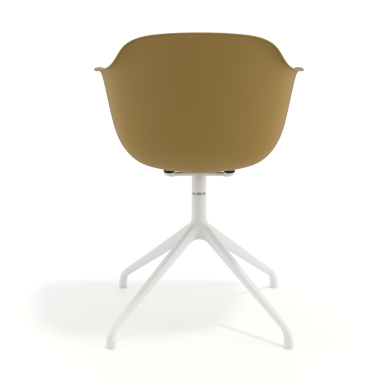 chaise de reunion blanc jaune base pyramide plastique accoudoirs fixes 5