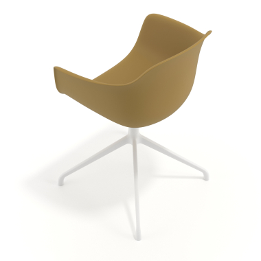 chaise de reunion blanc jaune base pyramide plastique accoudoirs fixes 7
