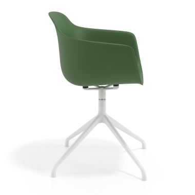 chaise de reunion blanc vert base pyramide plastique accoudoirs fixes 4