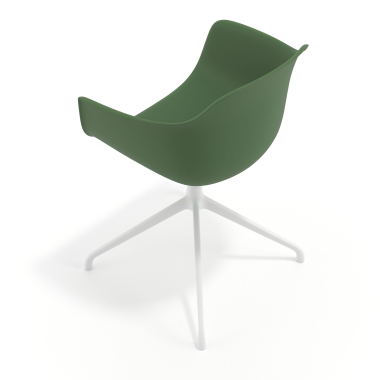 chaise de reunion blanc vert base pyramide plastique accoudoirs fixes 7