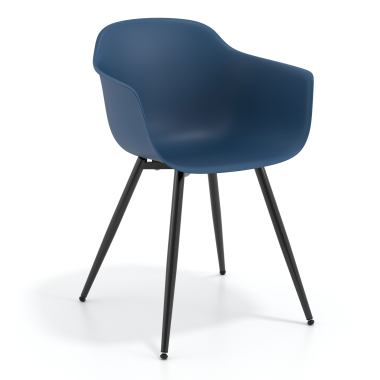chaise de conference noir bleu 4 pattes plastique accoudoirs fixes 1