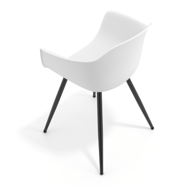 chaise de conference noir blanc 4 pattes plastique accoudoirs fixes 7