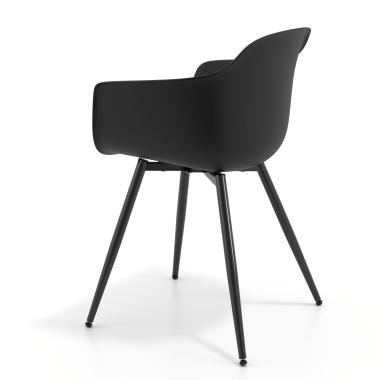 chaise de conference noir noir 4 pattes plastique accoudoirs fixes 5