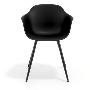 chaise de conference noir noir 4 pattes plastique accoudoirs fixes 2