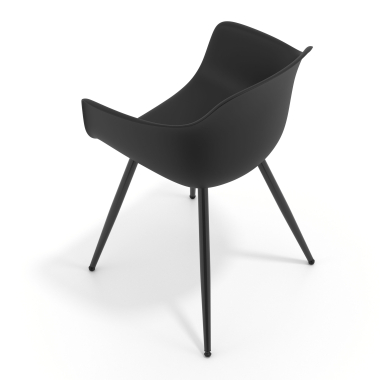 chaise de conference noir noir 4 pattes plastique accoudoirs fixes 6