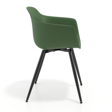 chaise de conference noir vert 4 pattes plastique accoudoirs fixes 4