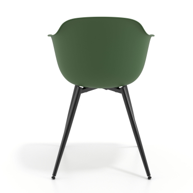 chaise de conference noir vert 4 pattes plastique accoudoirs fixes 5