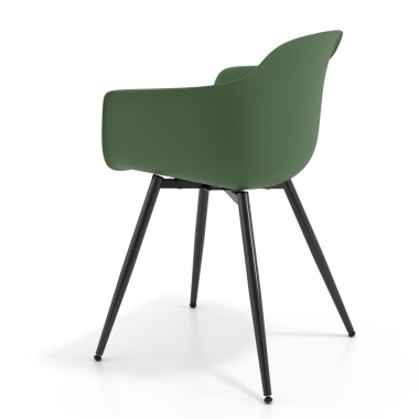 chaise de conference noir vert 4 pattes plastique accoudoirs fixes 6