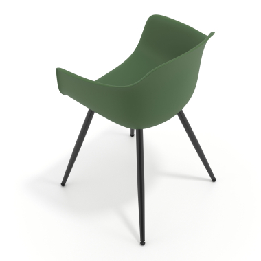chaise de conference noir vert 4 pattes plastique accoudoirs fixes 7