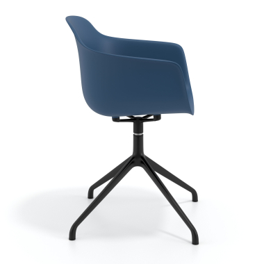 chaise de reunion noir bleu base pyramide plastique accoudoirs fixes 3