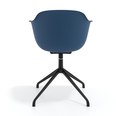 chaise de reunion noir bleu base pyramide plastique accoudoirs fixes 4