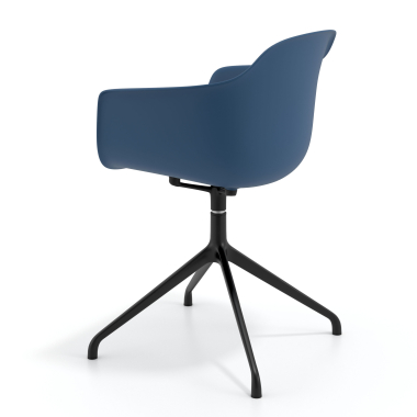 chaise de reunion noir bleu base pyramide plastique accoudoirs fixes 5