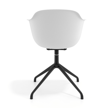 chaise de reunion noir blanc base pyramide plastique accoudoirs fixes 5
