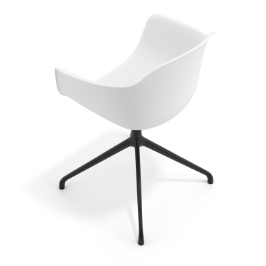 chaise de reunion noir blanc base pyramide plastique accoudoirs fixes 7
